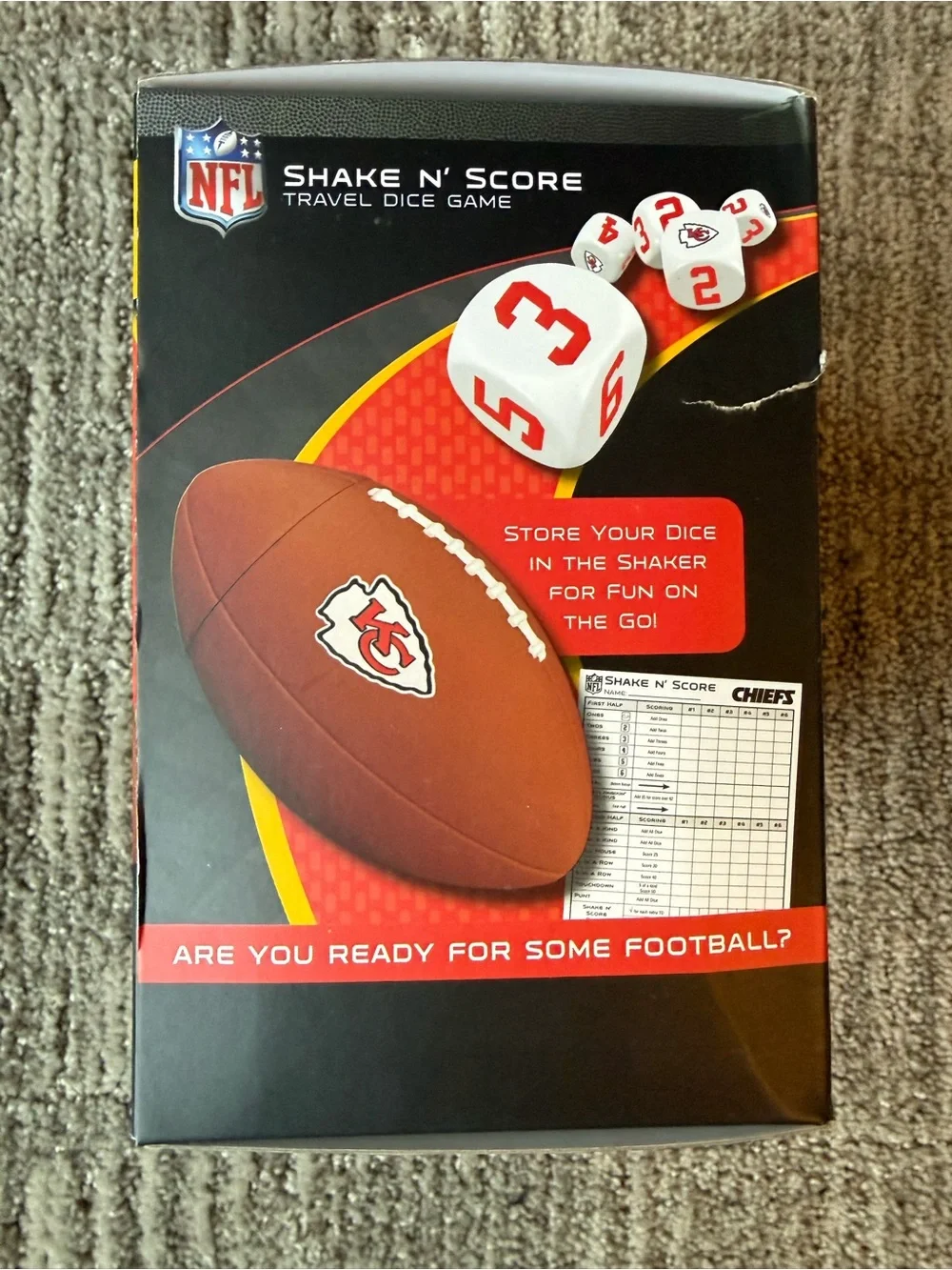 NFL Kansas City Chiefs Shake N' Score Travel Dice Game